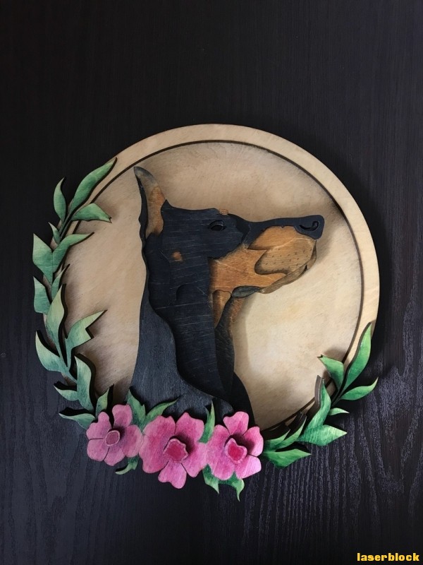 多伯曼犬激光切割设计图
