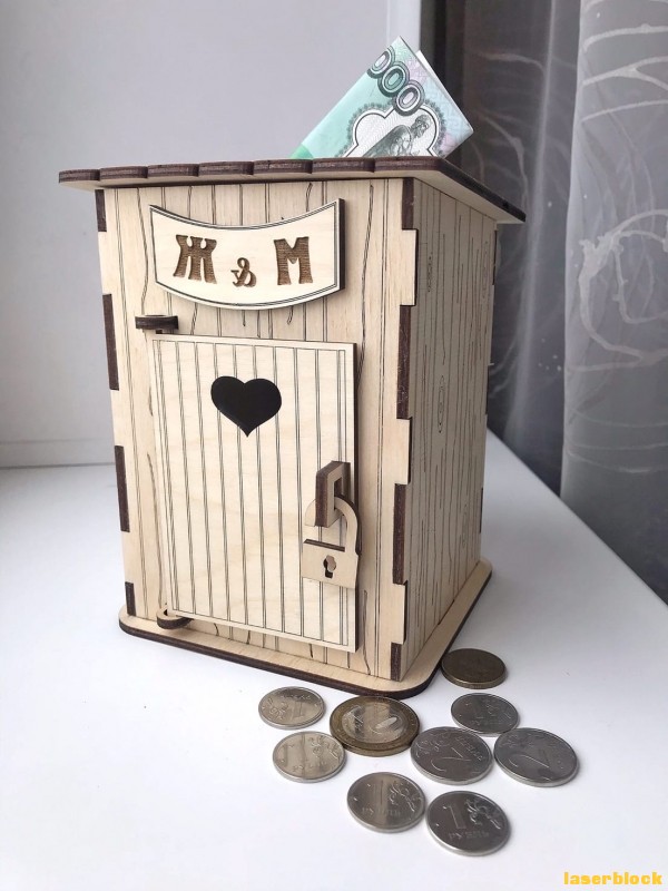 小屋存钱罐激光切割设计图