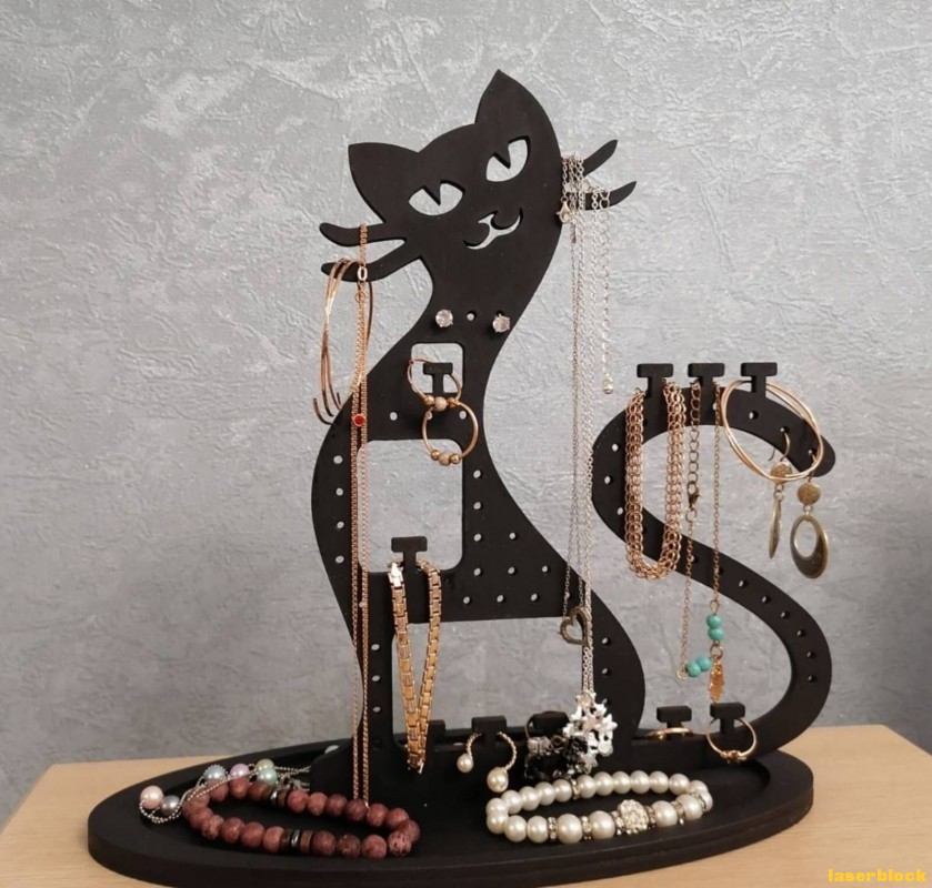 猫咪首饰架激光切割设计图