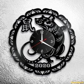 激光切割设计图丨鼠年时钟
