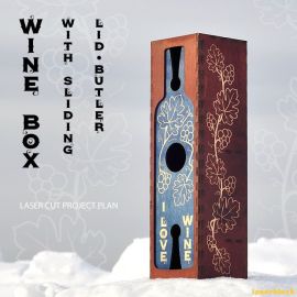 激光切割设计图丨滑盖酒盒
