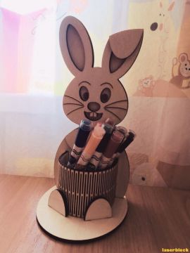 激光切割设计图丨兔子笔筒