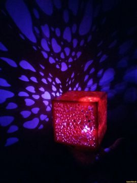 激光切割设计图丨立方心形小夜灯
