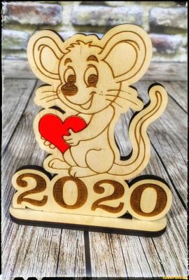 激光切割设计图丨2020生肖新年牌