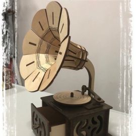激光切割创意设计图丨留声机