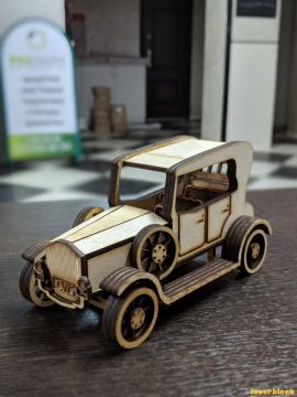 激光切割模型图纸丨复古老爷车