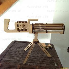 激光切割模型图纸丨机枪