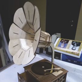 激光切割设计图丨留声机